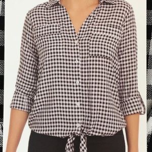 Jones New York button down tie front top